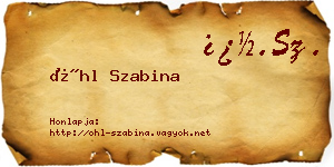Öhl Szabina névjegykártya