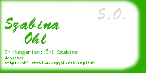 szabina ohl business card