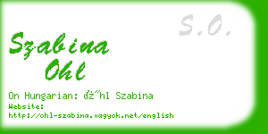 szabina ohl business card